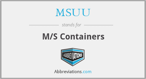 MSUU - M/S Containers