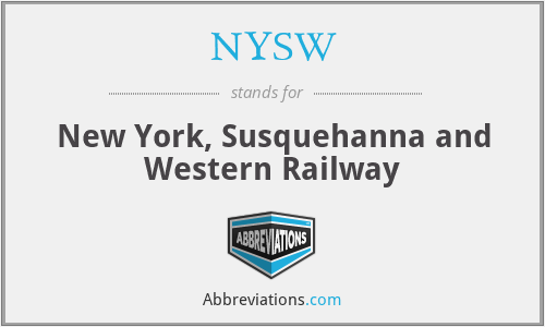 NYSW - New York, Susquehanna and Western Railway