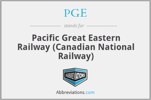 PGE - Pacific Great Eastern Railway (Canadian National Railway)