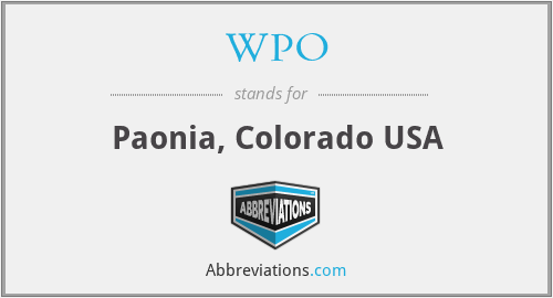 WPO - Paonia, Colorado USA