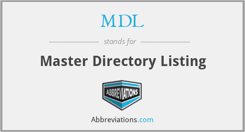 MDL - Master Directory Listing