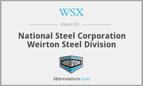 WSX - National Steel Corporation Weirton Steel Division