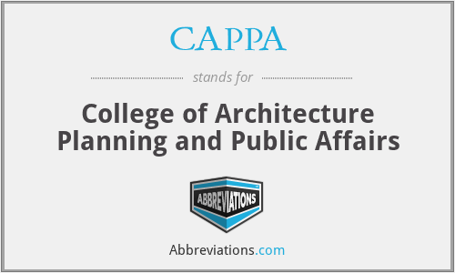 CAPPA - College of Architecture Planning and Public Affairs