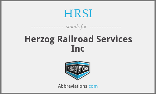 HRSI - Herzog Railroad Services Inc