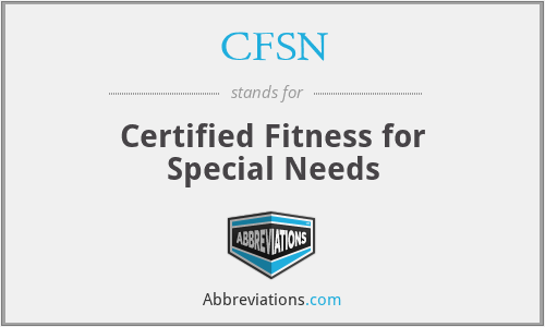 CFSN - Certified Fitness for Special Needs