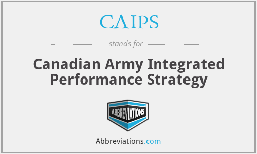 CAIPS - Canadian Army Integrated Performance Strategy
