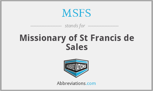 MSFS - Missionary of St Francis de Sales