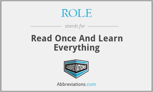 ROLE - Read Once And Learn Everything