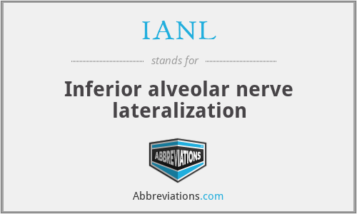 IANL - Inferior alveolar nerve lateralization