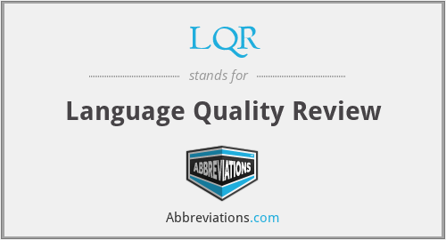 LQR - Language Quality Review