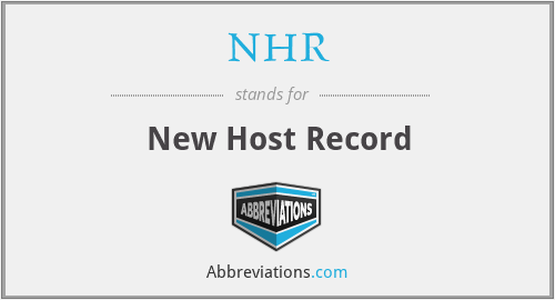 NHR - New Host Record
