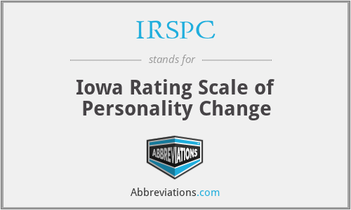 IRSPC - Iowa Rating Scale of Personality Change