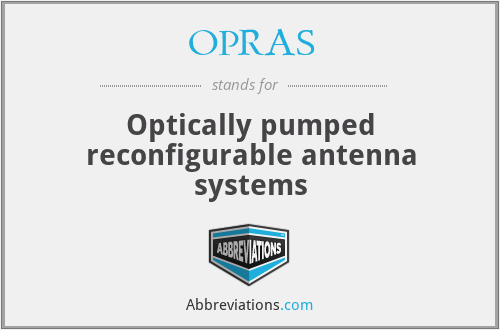 OPRAS - Optically pumped reconfigurable antenna systems