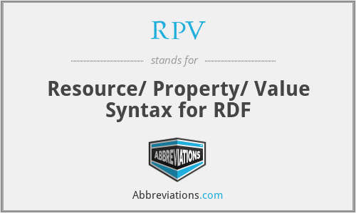 RPV - Resource/ Property/ Value Syntax for RDF