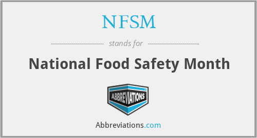 NFSM - National Food Safety Month