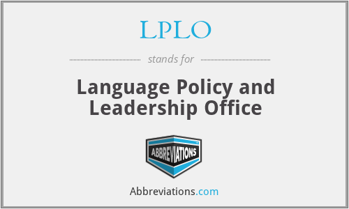 LPLO - Language Policy and Leadership Office