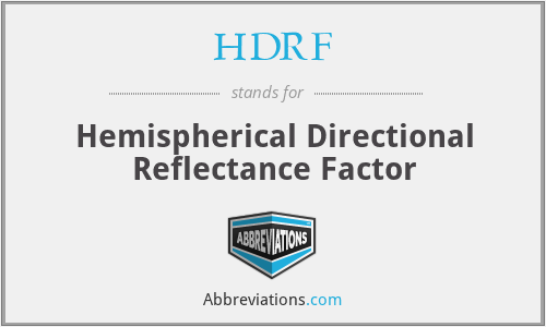 HDRF - Hemispherical Directional Reflectance Factor