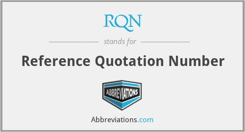 RQN - Reference Quotation Number