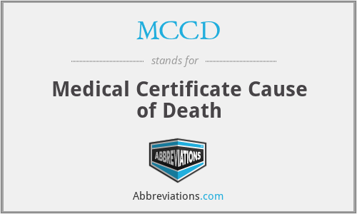 MCCD - Medical Certificate Cause of Death