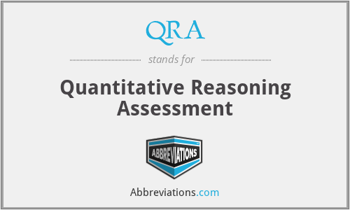 QRA - Quantitative Reasoning Assessment