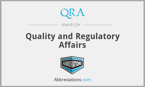 QRA - Quality and Regulatory Affairs