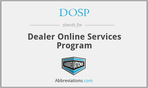 DOSP - Dealer Online Services Program