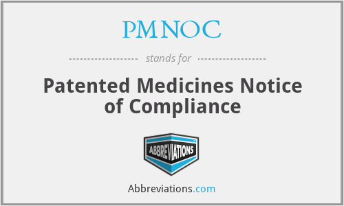 PMNOC - Patented Medicines Notice of Compliance