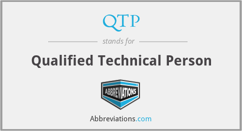 QTP - Qualified Technical Person