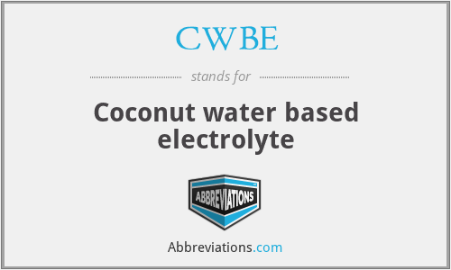 CWBE - Coconut water based electrolyte