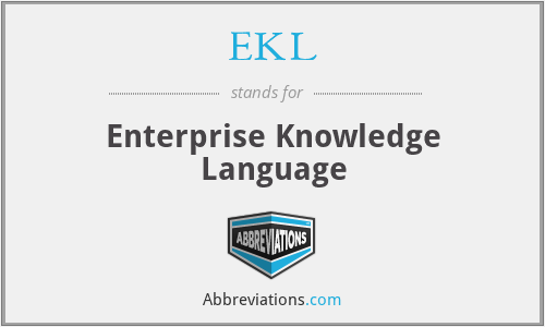 EKL - Enterprise Knowledge Language