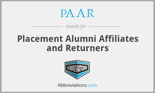 PAAR - Placement Alumni Affiliates and Returners