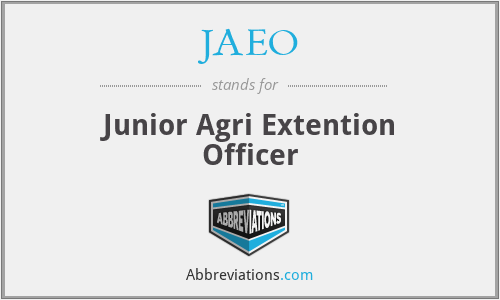 JAEO - Junior Agri Extention Officer