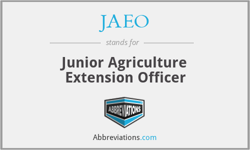 JAEO - Junior Agriculture Extension Officer