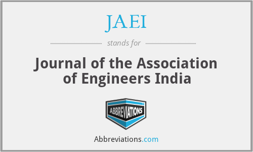 JAEI - Journal of the Association of Engineers India