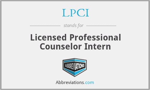 LPCI - Licensed Professional Counselor Intern