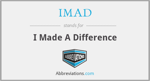 IMAD - I Made A Difference