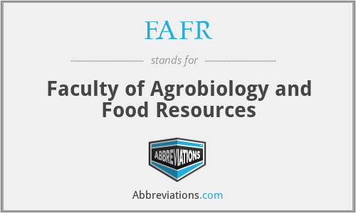 FAFR - Faculty of Agrobiology and Food Resources