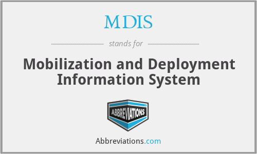 MDIS - Mobilization and Deployment Information System