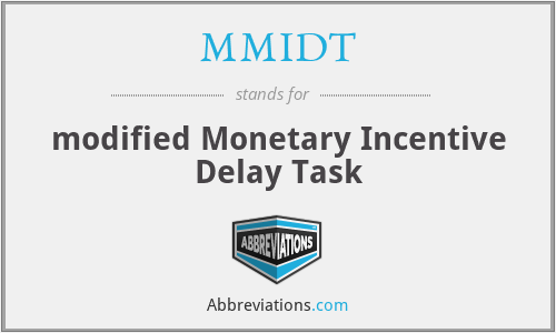 MMIDT - modified Monetary Incentive Delay Task