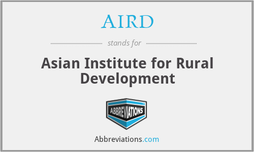 AIRD - Asian Institute for Rural Development