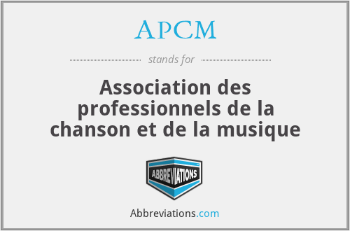 APCM - Association des professionnels de la chanson et de la musique