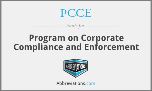 PCCE - Program on Corporate Compliance and Enforcement