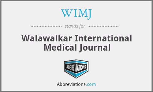 WIMJ - Walawalkar International Medical Journal