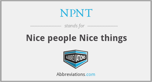 NPNT - Nice people Nice things