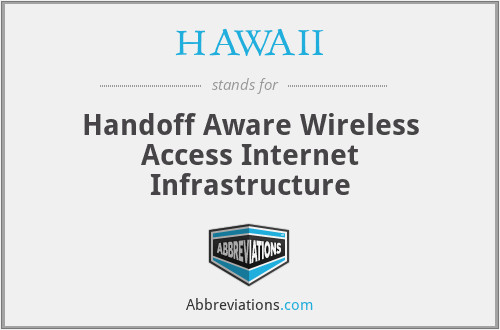 HAWAII - Handoff Aware Wireless Access Internet Infrastructure