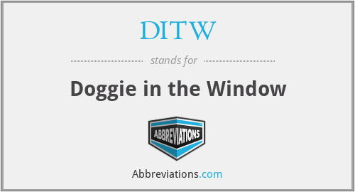 DITW - Doggie in the Window