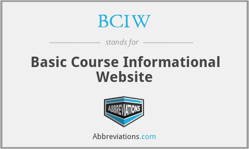 BCIW - Basic Course Informational Website