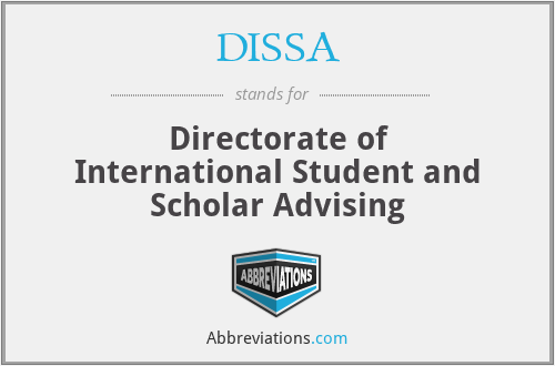 DISSA - Directorate of International Student and Scholar Advising