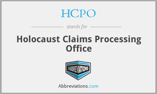 HCPO - Holocaust Claims Processing Office