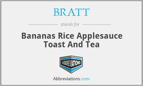 BRATT - Bananas Rice Applesauce Toast And Tea